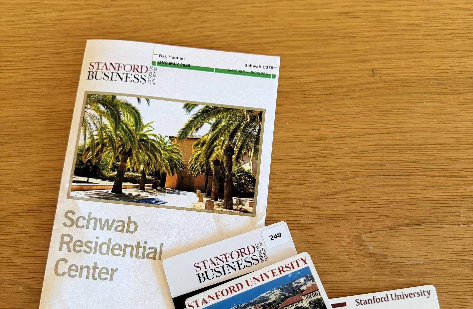 Stanford and Hoover program materials from the fellowship week