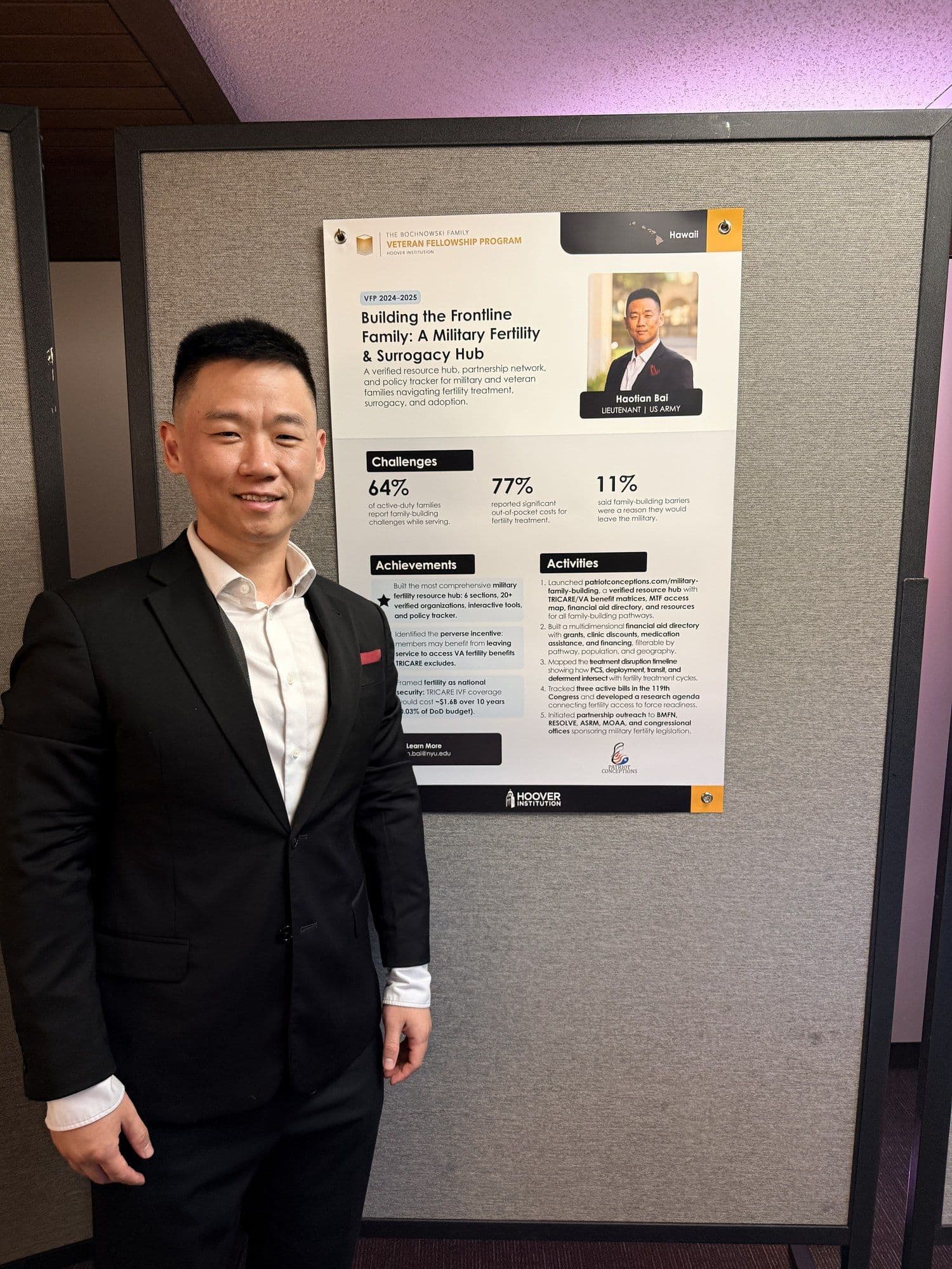 Military fertility and surrogacy work presented during the fellowship