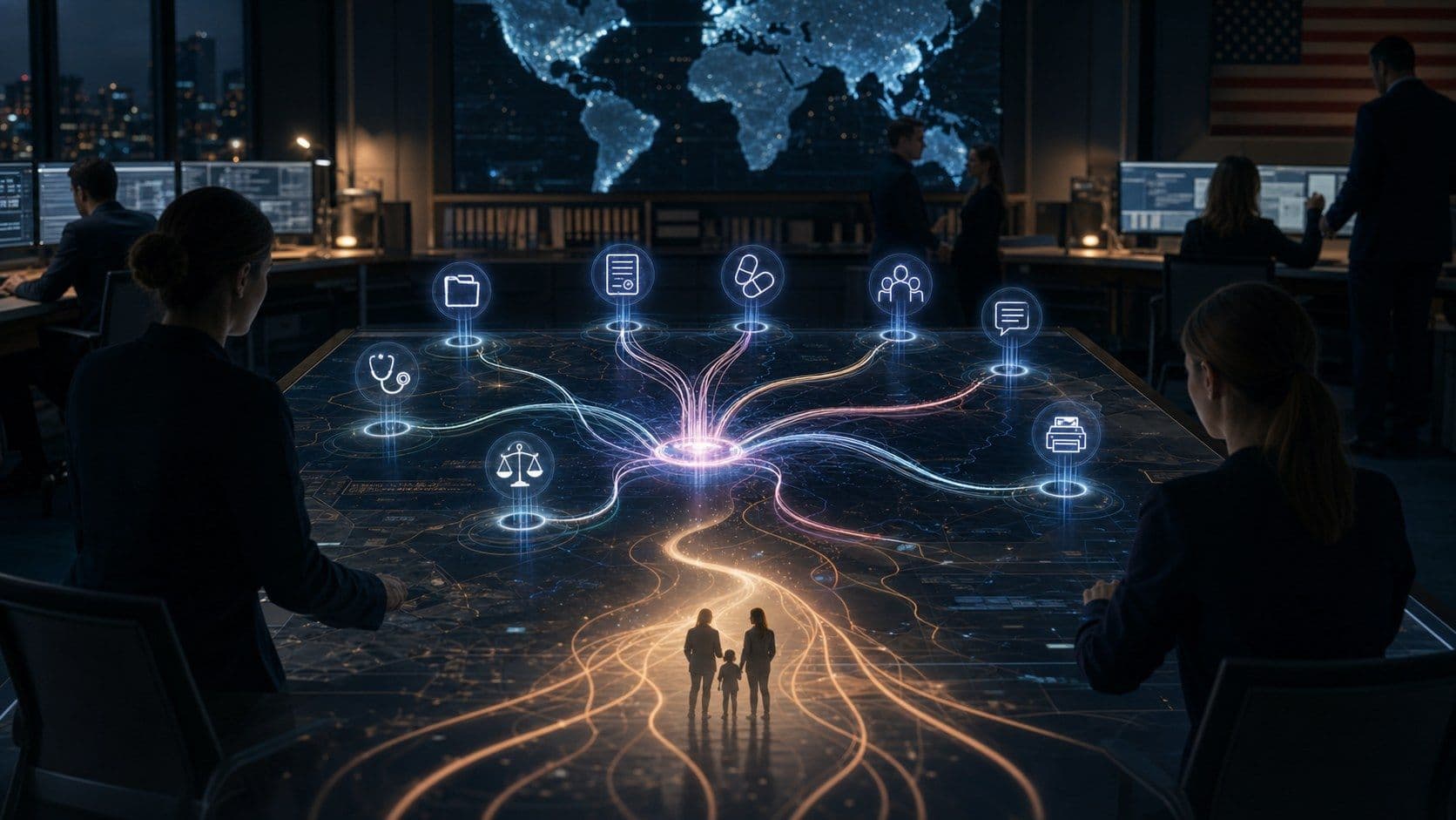 AI-generated north-star view of privacy-first fertility and surrogacy operations.