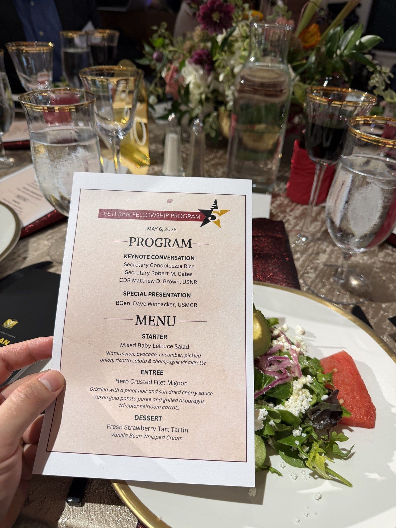 Veteran Fellowship Program keynote dinner program